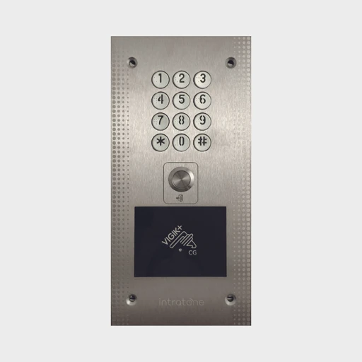 Clavier code mains libres avec bouton et lecteur vigik